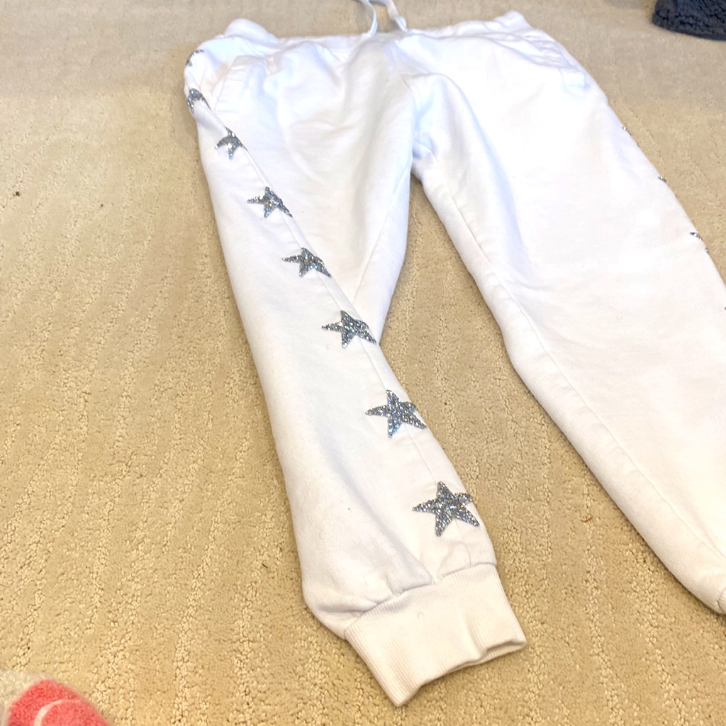Lf Carmar White Cuff Sweatpants With Silver Stars Down Both Sides - Never Worn!!